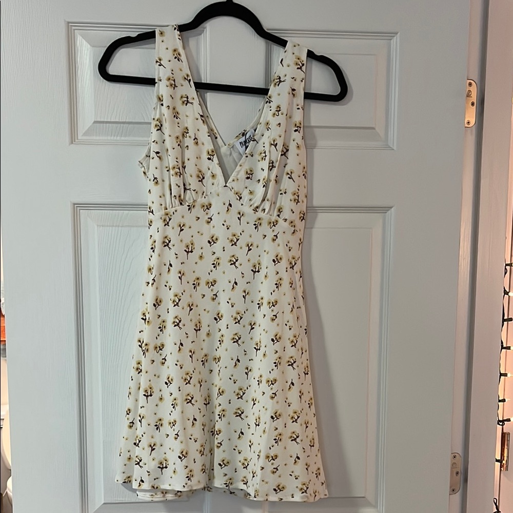 Princess Polly White Sleeveless V-Neck Mini Dress